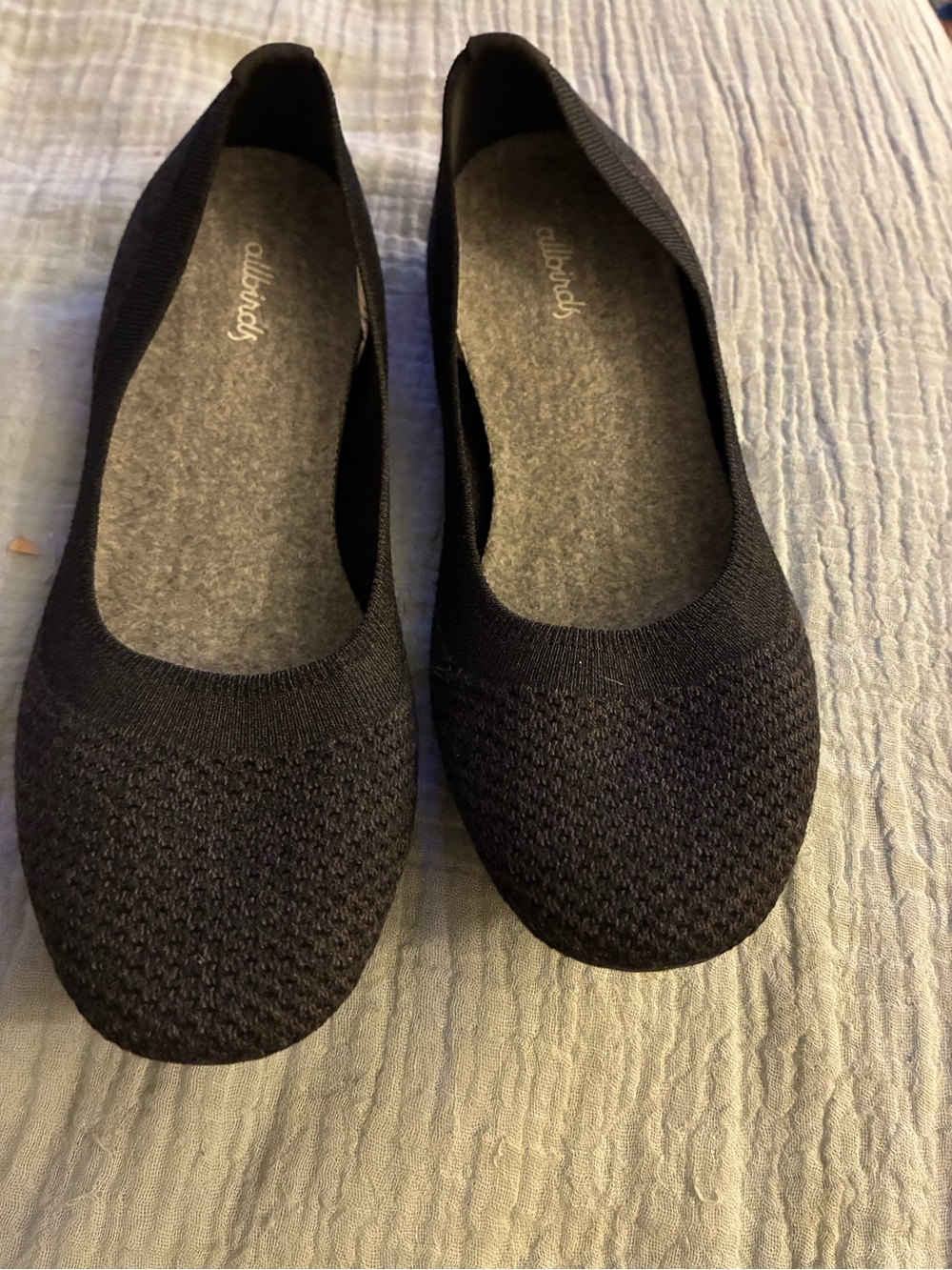 allbirds Black Knit Slip-On Ballet Flats